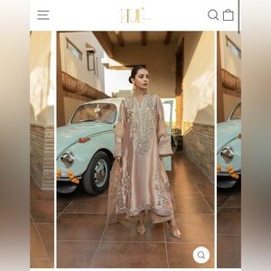 Pakistani designer 3 piece evening formal outfit